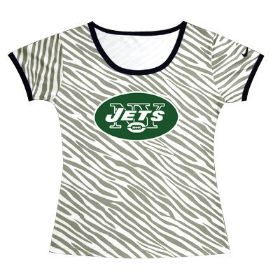 New York Jets Sideline Legend Authentic Logo women Zebra stripes T-shirt