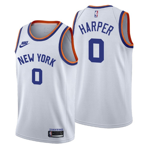 New York Knicks #0 Jared Harper Men's Nike Releases Classic Edition NBA 75th Anniversary Jersey White