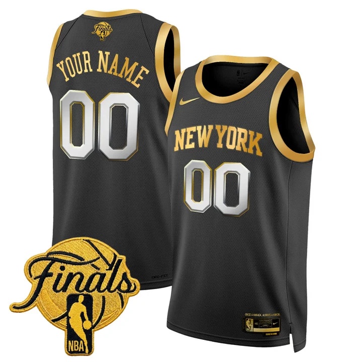 New York Knicks 2026 Finals Custom Swingman Jersey V2 black