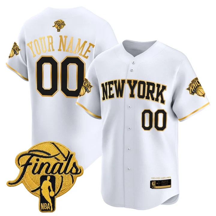 New York Knicks 2026 Finals Vapor Custom Baseball Jersey WHITE 2