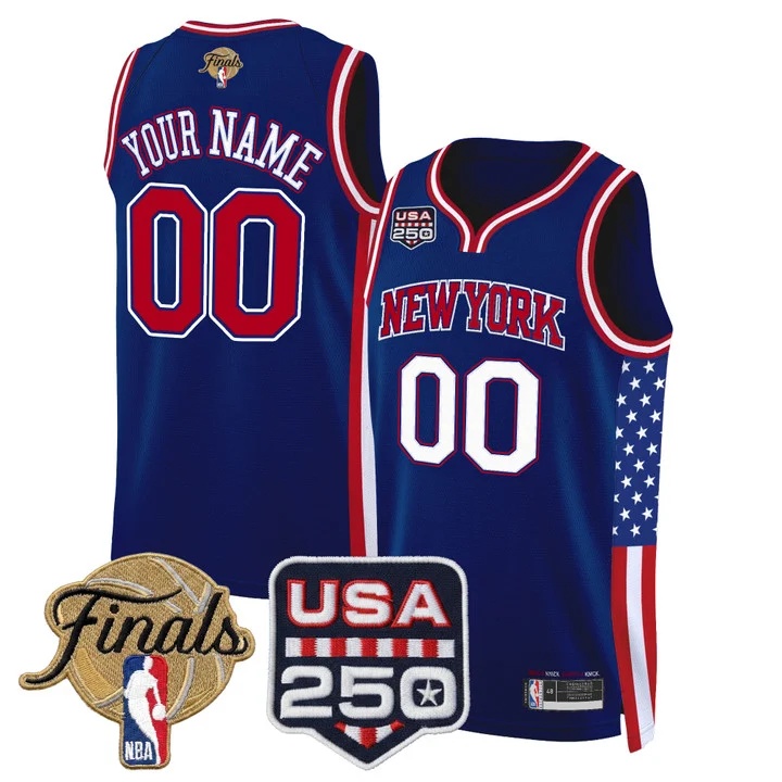 New York Knicks America 250 Edition 2026 Finals patch Custom Swingman Jersey ROYAL