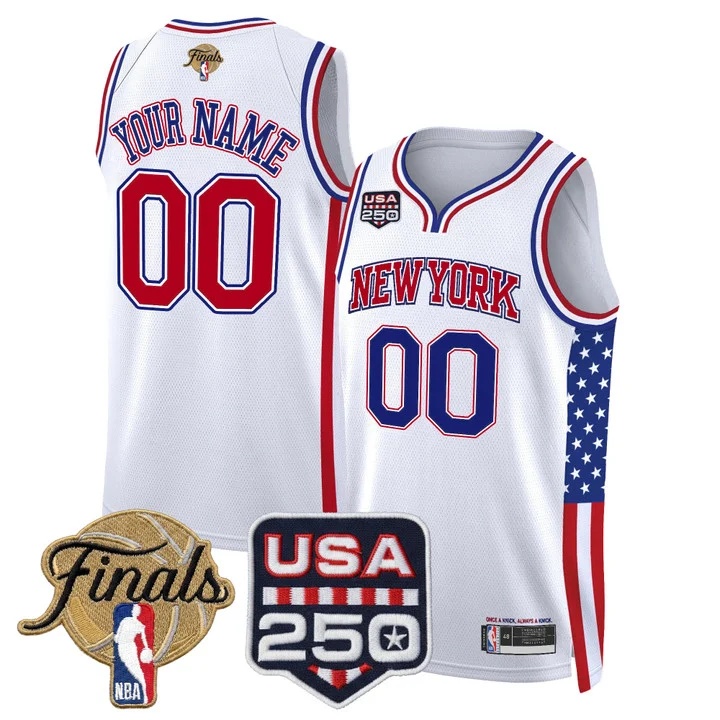 New York Knicks America 250 Edition 2026 Finals patch Custom Swingman Jersey WHITE