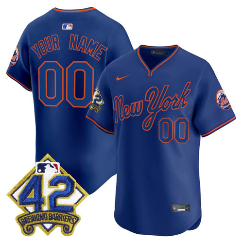 New York Mets 2025 Jackie Robinson Patch Road Alternate Custom Jersey.webp