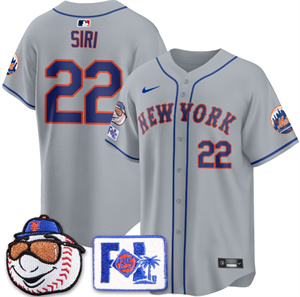 New York Mets 2025 Spring Training BASEBALL  Jersey - All Stitched Gray  Jose Siri - 22