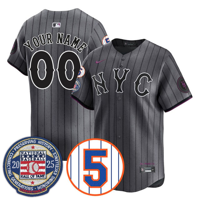 New York Mets Number Retirement & Hall of Fame Gold Custom Jersey CITY CONNECT