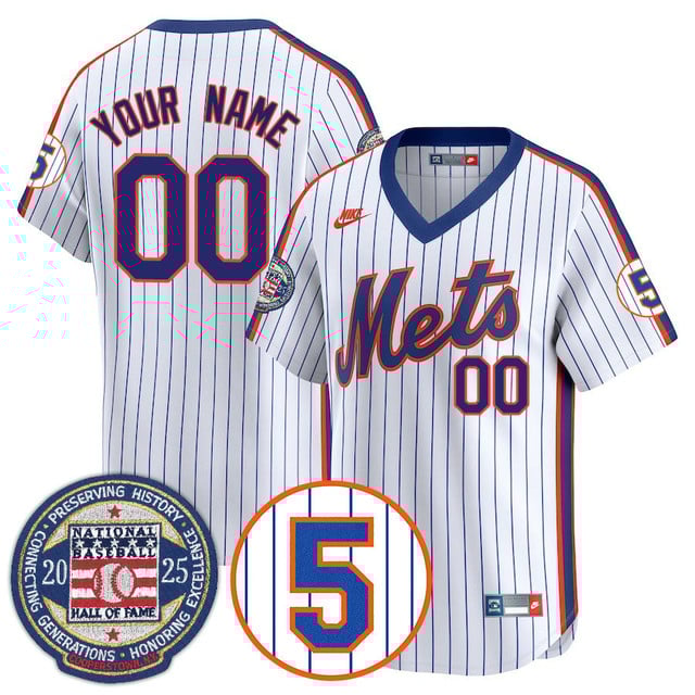 New York Mets Number Retirement & Hall of Fame Gold Custom Jersey THROWBACK COOPERSTOWN