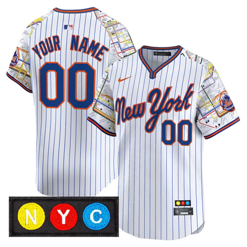 New York Mets Subway Style Vapor Premier Limited Custom Jersey PINSTRIPE.webp