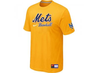 New York Mets Yellow NEW Short Sleeve Practice T-Shirt