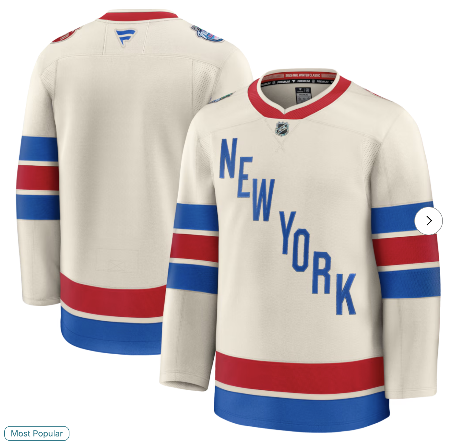 New York Rangers Fanatics 2026 NHL Winter Classic Premium Jersey