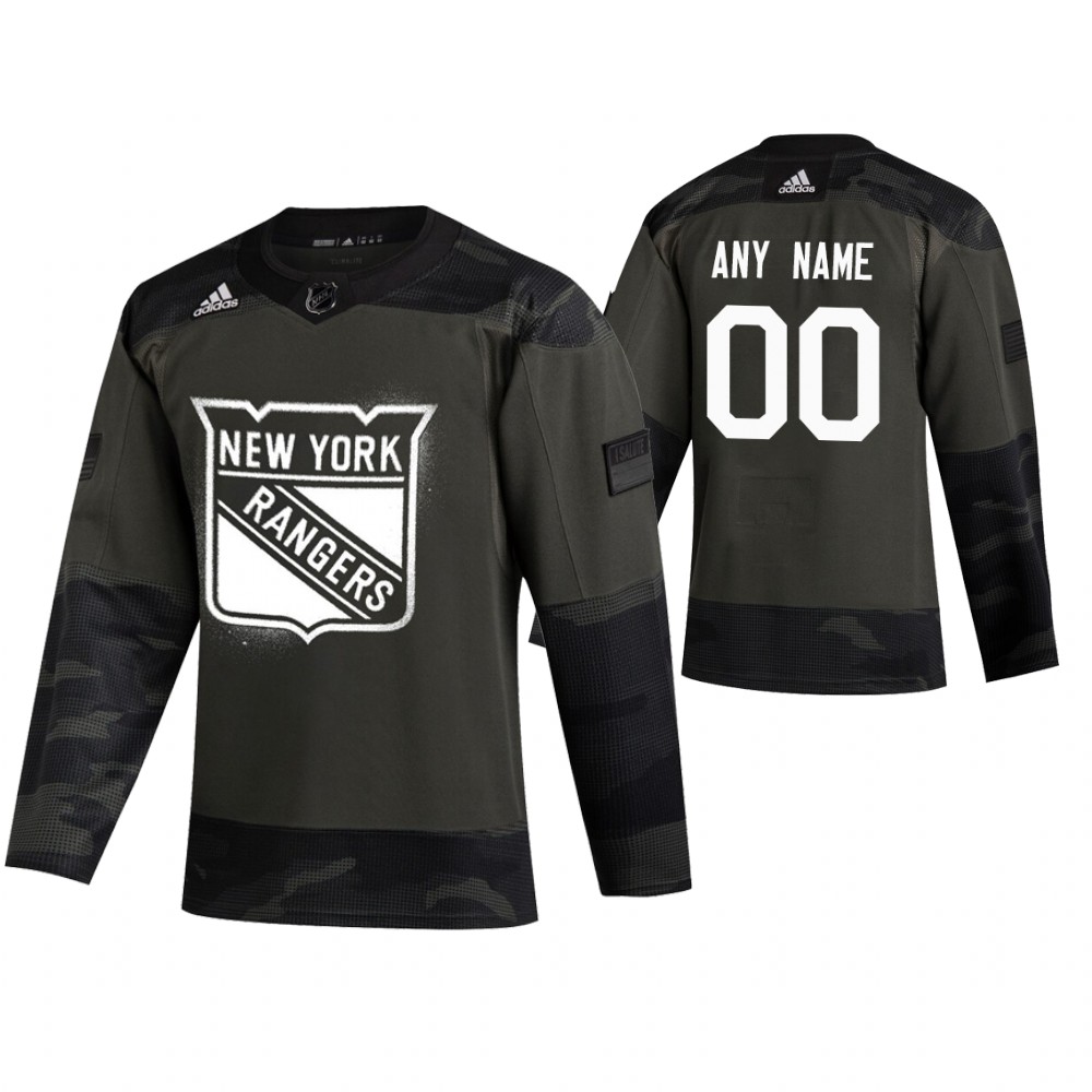 New York Rangers hockey Camo 2019 Veterans Day Jersey Custom