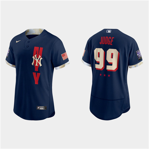 New York Yankees #99 Aaron Judge 2021 Mlb All Star Game Authentic Navy Jersey