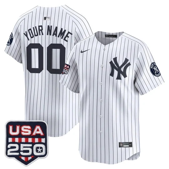 New York Yankees 250America Patch Vapor Premier Limited Custom Jersey WHITE