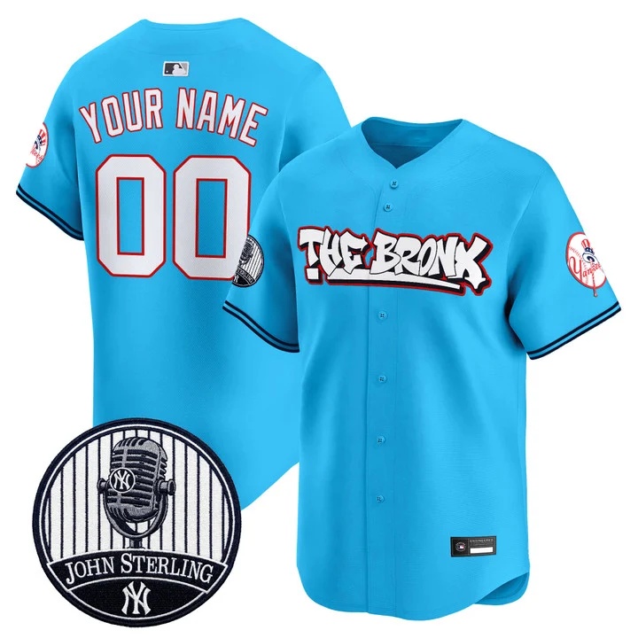 New York Yankees The Bronx Graffiti Vapor Premier Limited Custom Jersey BLUE