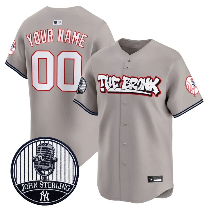 New York Yankees The Bronx Graffiti Vapor Premier Limited Custom Jersey GRAY