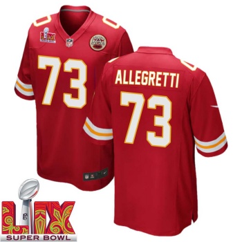 Nick Allegretti No 73 Men Super Bowl LIX Kansas City Chiefs Home Game 2025 Jersey- Replica