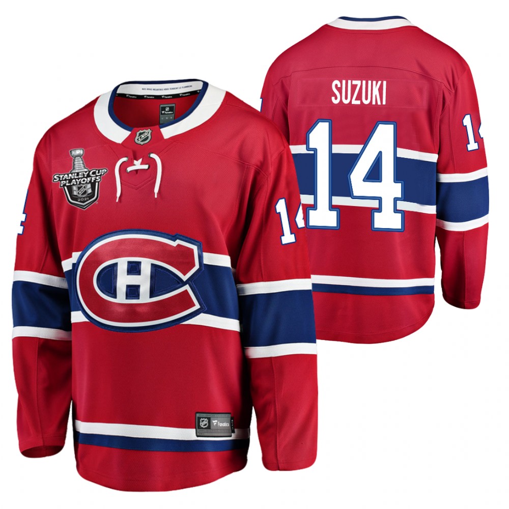 Nick Suzuki Canadiens 2021 Stanley Cup Final Red Jersey