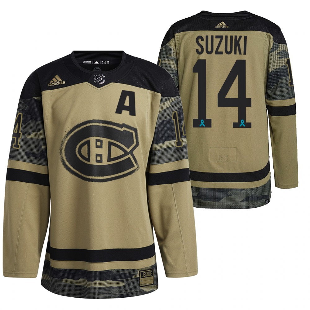 Nick Suzuki Jersey Montreal Canadiens Canadian Armed Force Camo 2021 CAF Night