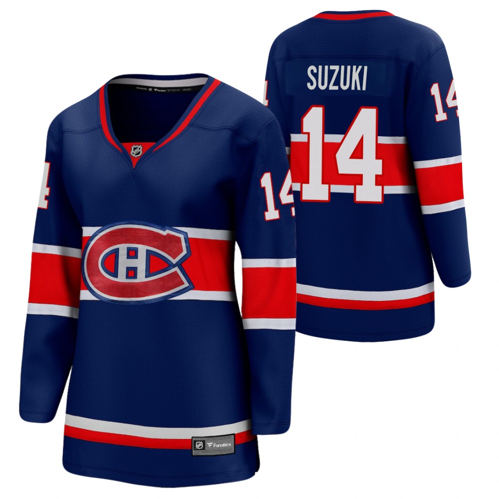 Nick Suzuki Montreal Canadiens Reverse Retro Blue Women's Jersey Special Edition
