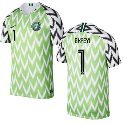 Nigeria #1 AKPEYI Home Soccer Country Jersey