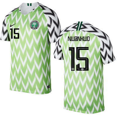 Nigeria #15 NWANKWO Home Soccer Country Jersey