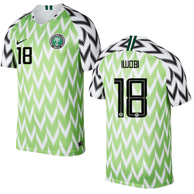 Nigeria #18 IWOBI Home Soccer Country Jersey