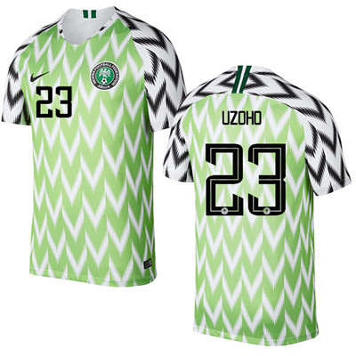 Nigeria #23 UZOHO Home Soccer Country Jersey