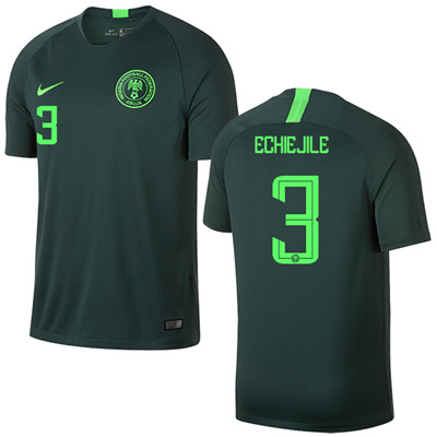 Nigeria #3 ECHIEJILE Away Soccer Country Jersey