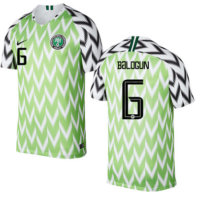 Nigeria #6 BALOGUN Home Soccer Country Jersey