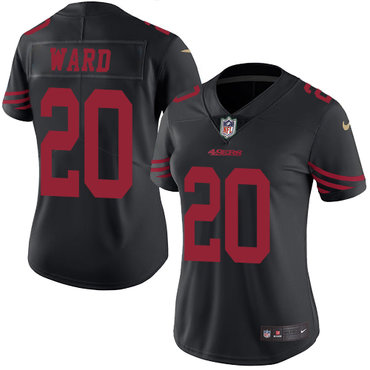 Nike 49ers #20 Jimmie Ward Black Women's Stitched NFL Limited Rush Jersey