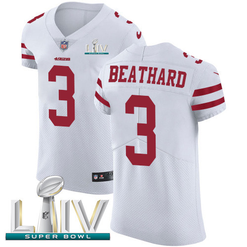 Nike 49ers #3 C.J. Beathard White Super Bowl LIV 2020 Men's Stitched NFL Vapor Untouchable Elite Jersey