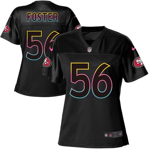 Nike 49ers #56 Reuben Foster Black Women's NFL Fashion Game Jersey