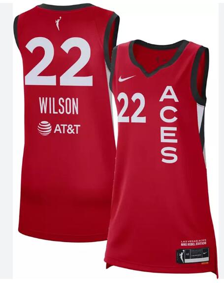 Nike Adult Las Vegas Aces A'ja Wilson #22 Rebel Jersey