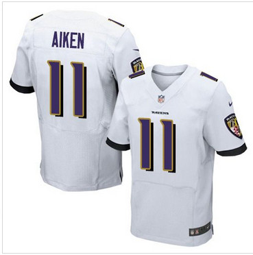 Nike Baltimore Ravens #11 Kamar Aiken White Men's Stitched NFL New Elite Jersey