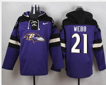 Nike Baltimore Ravens #21 Lardarius Webb Purple Player Pullover NFL Hoodie