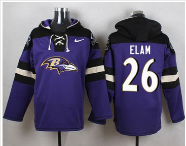 Nike Baltimore Ravens #26 Matt Elam Purple Player Pullover NFL Hoodie