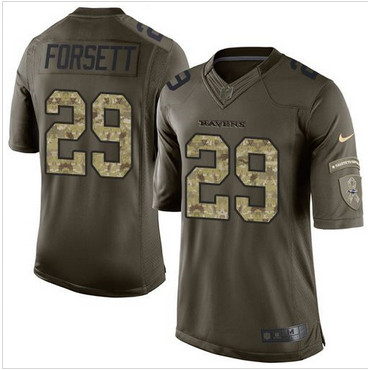 Nike Baltimore Ravens #29 Justin Forsett Green Men's Stitched NFL Limited Salute to Service Jersey