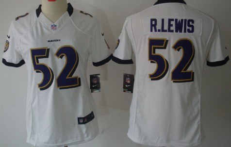 Nike Baltimore Ravens #52 Ray Lewis White Limited Womens Stitched Jersey