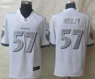 Nike Baltimore Ravens #57 C.J. Mosley White NFL Limited Platinum Jersey