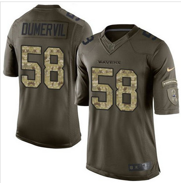 Nike Baltimore Ravens #58 Elvis Dumervil GreenI Men's Stitched NFL Limited Salute to Service Jersey