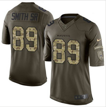 Nike Baltimore Ravens #89 Steve Smith Sr Green Men's Stitched NFL Limited Salute to Service Jersey