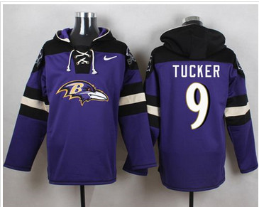 Nike Baltimore Ravens #9 Justin Tucker Purple Player Pullover NFL Hoodie
