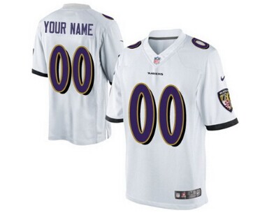 Nike Baltimore Ravens Customized White Game Jersey