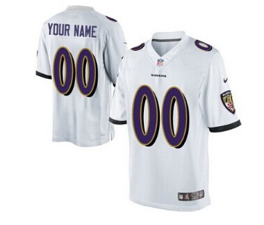 Nike Baltimore Ravens Customized White Limited Jersey