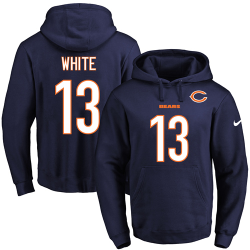 Nike Bears #13 Kevin White Navy Blue Name & Number Pullover NFL Hoodie