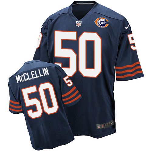 Nike Bears #50 Shea McClellin Navy Blue Throwback Men's Stitched NFL Elite Jersey