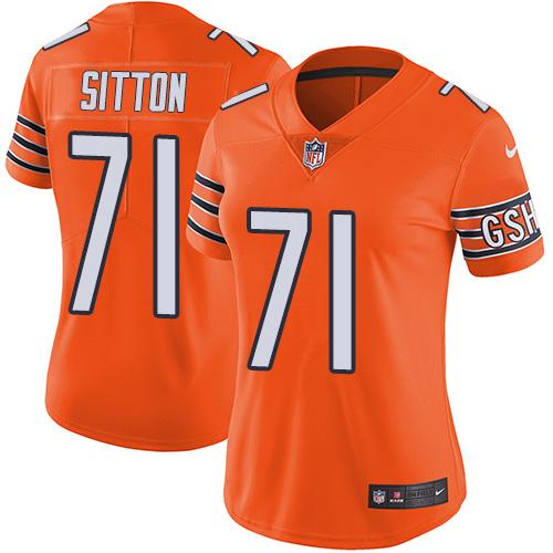 Nike Bears #71 Josh Sitton Orange Women's Stitched NFL Limited Rush Jersey - 副本