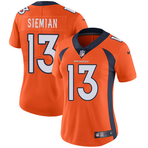 Nike Broncos #13 Trevor Siemian Orange Team Color Women's Stitched NFL Vapor Untouchable Limited Jersey