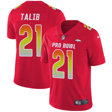 Nike Broncos #21 Aqib Talib Red Women's Stitched NFL Limited AFC 2018 Pro Bowl Jersey