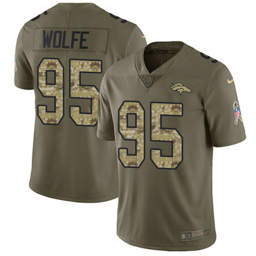 Nike Broncos #95 Derek Wolfe Olive Camo Youth Stitched NFL Limited 2017 Salute to Service Jersey