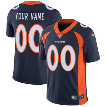 Nike Broncos Navy Men's Customized Vapor Untouchable Player Limited Jersey